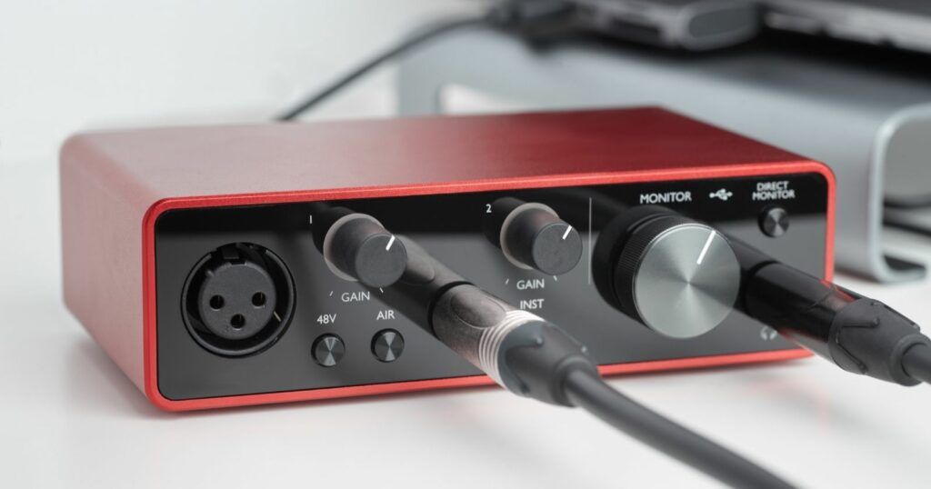 USB Audio Interface With Multiple Inputs And Headphone Jack